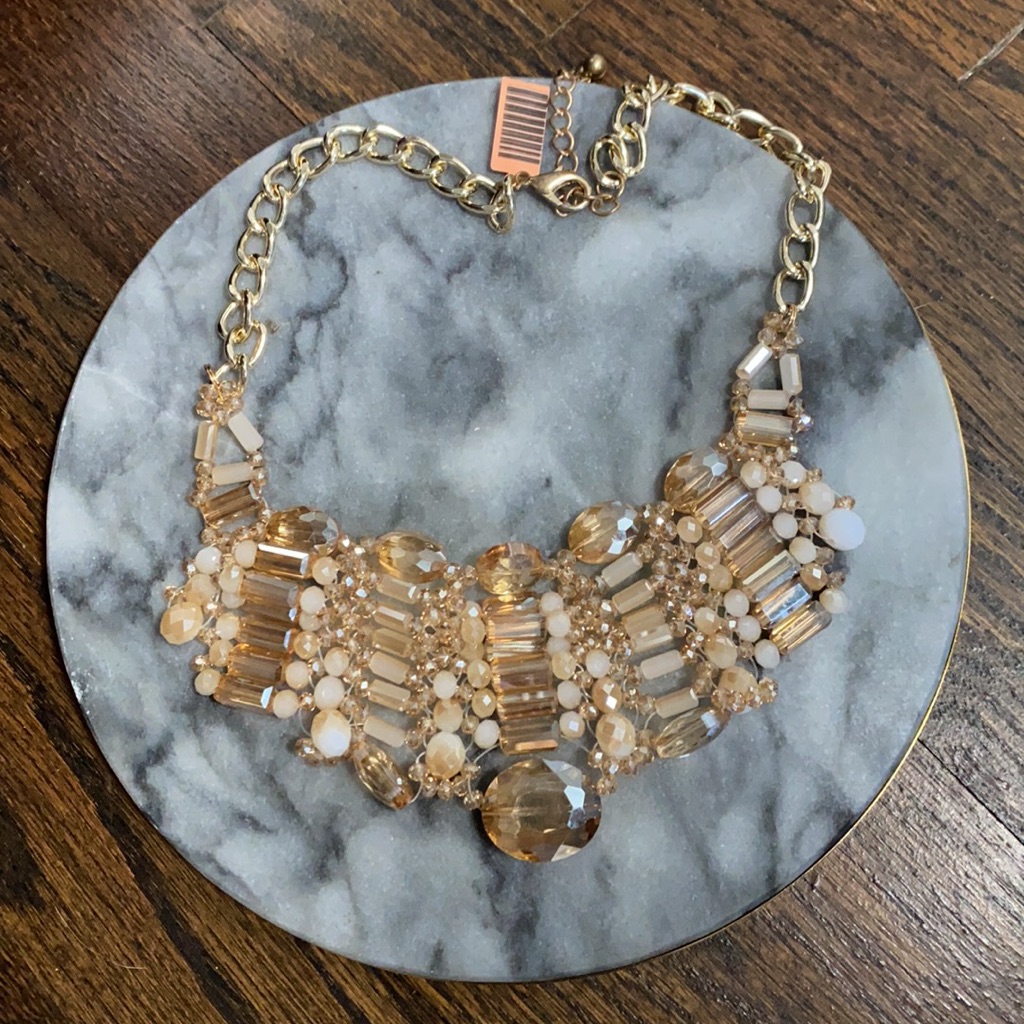 Versona Pink Jeweled Statement Necklace